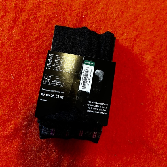 Dark gray, pink and white check tartan tights made in Italy NWT - Picture 5 of 8